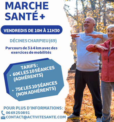 Marche santé+ ACTIVITÉSANTÉ à Décines Maison Sport Santé APA